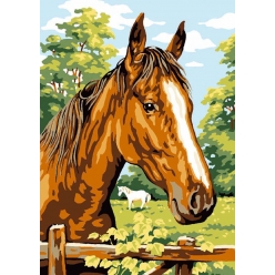canevas antique cheval 32x50cm