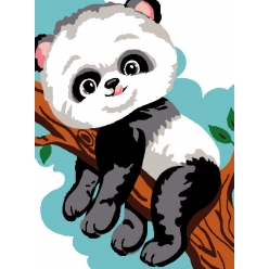 kit canevas blanc panda 20x25 cm 100 coton