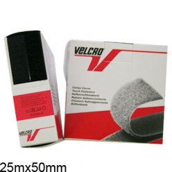 Ruban auto-agrippant Velcro à coudre :50mm par 25 m, noir ou blanc