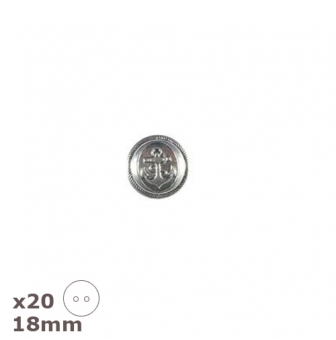 20 boutons argent antique ancre 18mm dill