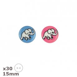 30 boutons elephants rose ou bleu 15mm dill