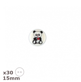 30 boutons pandas15mm dill