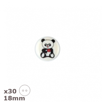 30 boutons pandas 18mm dill