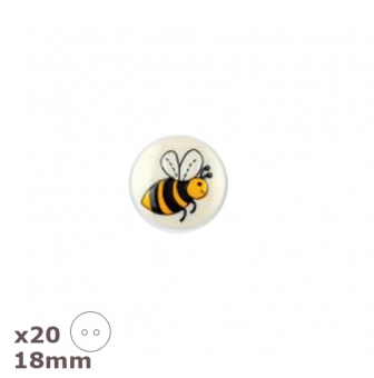 20 boutons abeilles 18mm dill