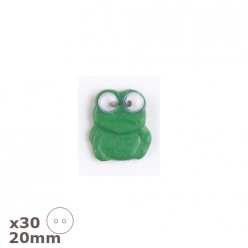 30 boutons grenouille verte 20mm dill