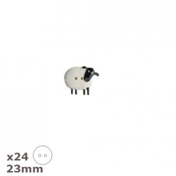 24 boutons mouton noir blanc 23mm dill