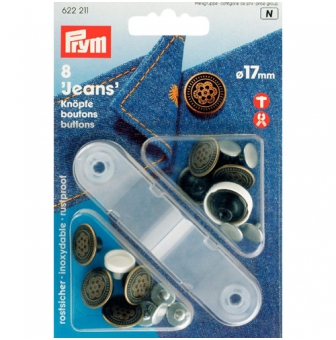 boutons pression jeans dore  17mm x8