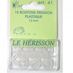 bouton pression plastique transparent 13mm x15