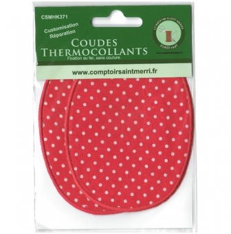 coudes thermocollants rouge pois blanc
