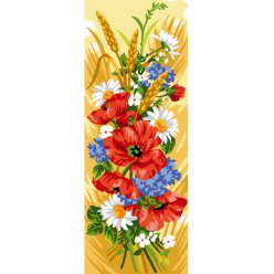 canevas antique fleurs des champs  30x65cm