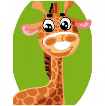 kit canevas enfant girafe sourire 20x25cm