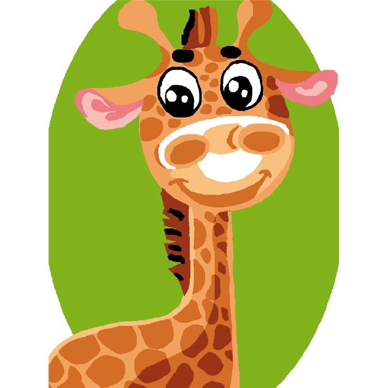 kit canevas enfant girafe sourire 20x25cm