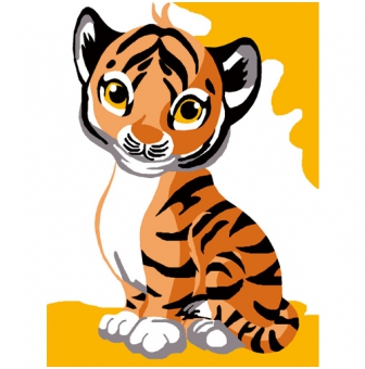 kit canevas enfant tigre 20x25cm