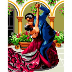 canevas antique flamenco  mimo verde 50x65cm