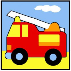 kit canevas soudan enfant camion de pompier