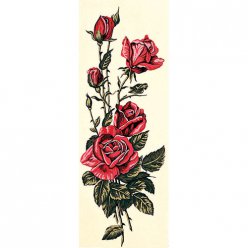 canevas penelope antique rose rouge 25x60cm