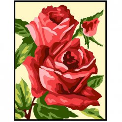 kit canevas rose rouge 20x25cm