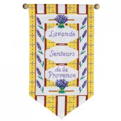 Kit bannière à broder point de croix Lavande