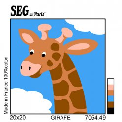 kit canevas soudan girafe 20x20cm