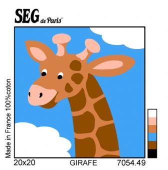kit canevas soudan girafe 20x20cm