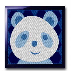 kit canevas soudan blanc le pandan bleu 20x20cm
