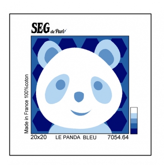 kit canevas soudan le pandan bleu 20x20cm