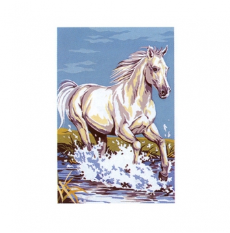 canevas antique cheval blanc  30x40cm