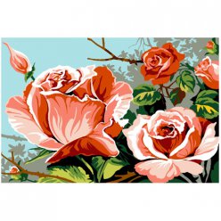 canevas antique rose  30x40cm