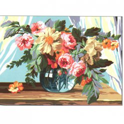 canevas antique bouquet  45x60cm