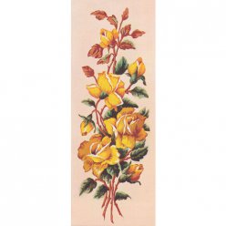 canevas antique roses jaunes  25x60cm
