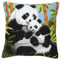 Kit coussin point de croix Pandas