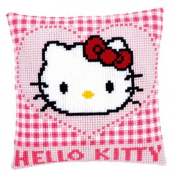 Kit coussin point de croix Hello Kitty coeur