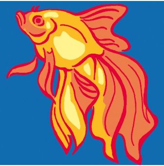 kit canevas soudan golden fish 25x25 cm