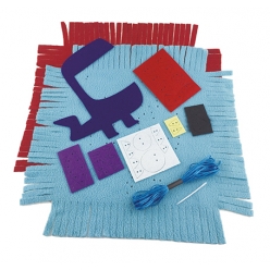 Kit Coussin en feutrine à coudre Bleu 32,5 x 26 x 5 cm