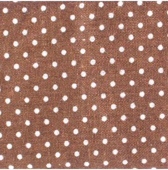 coupon de tissu en coton brun pois blanc 55 cm