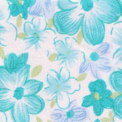 coupon de tissu en coton fleurs vert d eau 55 cm