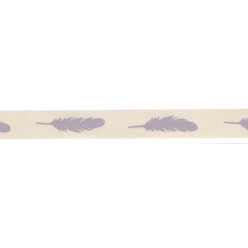 ruban imprime en coton plume gris 15 cm 2 m
