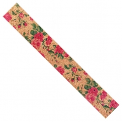ruban en liege fleurs multicolores 25 cm 2 m