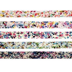 biais coton 1 cm x 1 m fleurs multicolores 5 pieces