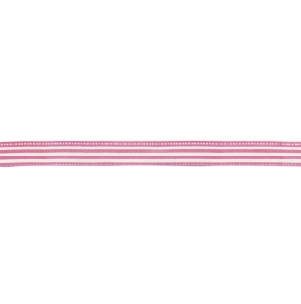 ruban en coton rayure rose 15 cm x 2 m