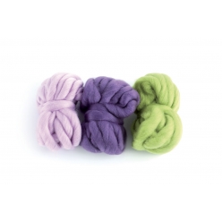 grosse laine a tisser 3 pelotes mauve violet vert