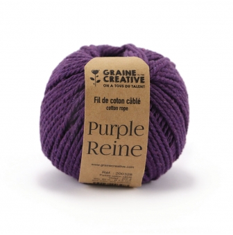 fil de coton cable violet ideal pour macrame frange et knot