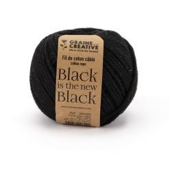 fil de coton cable noir ideal pour macrame frange et knot
