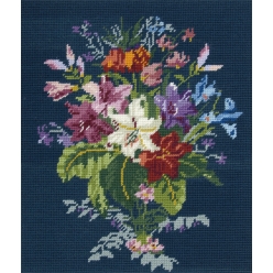 canevas penelope imprime bouquet 40 x 50 cm