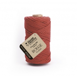 coton cable recycle ideal pour macrame et suspension rouge