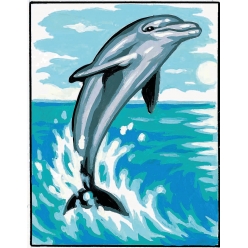 Kit canevas blanc Le dauphin 20x25cm