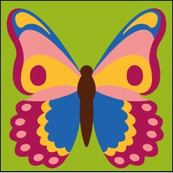kit canevas soudan papillon 20x20 cm
