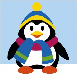 kit pingouin hiver 20x20 cm