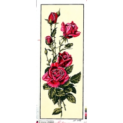 canevas penelope antique rose rouge 25x60cm