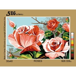canevas antique rose 30x40cm